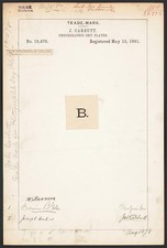 Photo:J Carbutt B Brand Photographic Dry Plates Trademark 1891 Patent picture