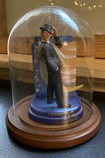 Vintage Bard’s Glass Dome & Wood Base with Frank Sinatra Carlton Cards Ornament picture