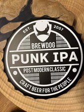 Brewdog IPA  Beer Bottle Cap Large 14” 35cm Metal Sign man cave Bar Wall Decor  picture