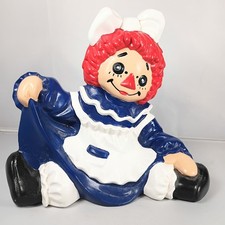 Raggedy Ann Ceramic Doll Sculpture Byron Mold 1970 Hand Painted 10