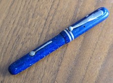 Vintage Ambassador Lapis Lazuli Fountain Pen, 14k Nib, Working, Lever Fill picture