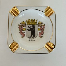 SCHEDEL BAVARIA BERLIN LUSTRE ASHTRAY WITH BERLIN DEUTSCHLAND GERMAN & CREST picture