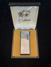 Vintage Colibri Japan Slim Butane Lighter Silver Tone w/ Original Box picture