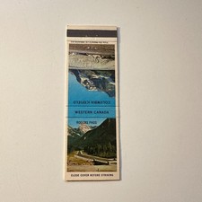 Western Canada Rogers Pass Columbia Icefield Vintage Matchbook Cover 5MB126-3 picture