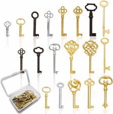 19PC Universal Skeleton Keys Replacement for Vintage Furniture Old Style Cabine picture