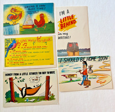 5 Cartoon Postcard Lot Unposted Vtg Art Print 1950s 60s Comedy Humor Busy Note picture