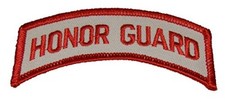 HONOR GUARD ROCKER TAB PATCH - Red & White - Veteran Owned Business picture