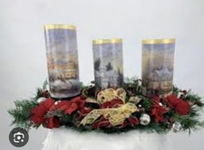 RARE Lighted Thomas Kinkade Christmas table centerpiece picture