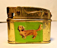 Vintage LESTER Japan LIGHTER dog on each side - not working picture