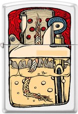 Zippo Guts, See Inside Your Lighter, White Matte Windproof NEW Rare 21064 picture
