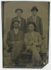 Dashing Men In Hats Portrait 1880 Fashionable Gay Interest Tintype Photo Q10010 picture