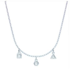 Swarovski Elements Necklace Rhodium Trio Pendant Crystal #5568012 New in Box picture