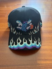 Vintage 90s Charlotte Hornets Flames Snapback Hat Made in Korea NBA Ultra Rare picture