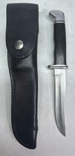 Vintage Buck Pathfinder No. 105 Hunting Knife Fixed Blade with Leather Sheath picture