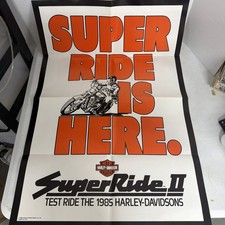 Vintage 1985 Harley Davidson Super Ride Is Here Test Ride Poster 36”x24” picture