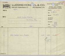 1922 Billhead Receipt Ludwig Hommel & Co. Pittsburgh, PA. Appliances picture