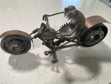 Harley Davidson Motorcycle HD Chopper Steampunk Metal Sculpture HOG Indian picture