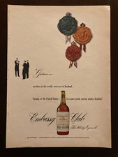 1954 Embassy Club Whisky bottle vintage Time Magazine ad picture