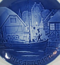 Bing & Grondahl Jule After 1976 Christmas Welcome Denmark B&G Blue Plate 7