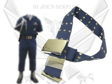Military Parade Dress Elite Guard Blue Pistol Web Belt w/Chrome Buckle Sz 42