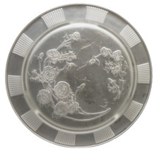 Federal Glass Sharon Rose Frosted Satin Cake Plate picture