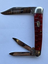 2007 XVII Queen Schatt & Morgan Cutlery 043154 USA Bone 3 Blade Whittler Knife picture