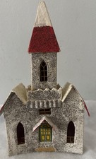 Vintage 1930s Dolly Toy Co. PUTZ CHURCH USA 8”x4” Made Imperfect FREESHIP Lot D picture