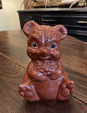 Vtg Bear Gilner California Art Pottery Piggy Bank Signed #505 No Stopper Mint picture