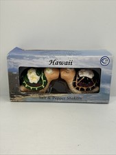 Aloha State Seaturtle Salt & Pepper Shakers HAWAII Hibiscus Flowers picture