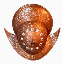 Vintage Bronze Heavy Spanish Clock Conquistador Helmet Collectible-Parts/Repair picture