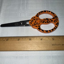 Vintage Sassafras Scissors TIGER CHEETAH CAT ORANGE Handle Scissors picture