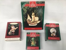 Hallmark Lot Of 4 Ornaments 1990 Through 1993 Original Boxes And Packing picture