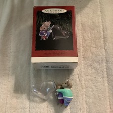 Vintage 1996 Hallmark Keepsake Ornament Hearts of Love Mice with Bubble Heart picture