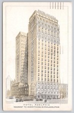 Hotel Adelphia Philadelphia PA 1935 Postcard NYC Postmark Vintage Architecture picture