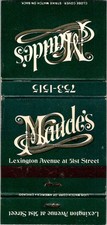 Maude's Lexington Avenue At 51st St Vintage Matchbook Cover TMM23-3 picture