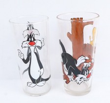 2 VTG 1976 Pepsi Sylvester & Tweety Collector Series Drinking Glassware picture