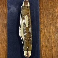 Case XX 1940-64 LP Stockman XX 3-Blade Pocketknife green Bone Handles. picture