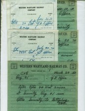 WESTERN MARYLAND RY. TRAIN ORDERS (15) YD OFFICE (HAGERSTOWN) MARYLAND 1935-1972 picture