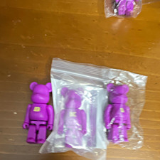 Purple Bearbrick Plastic Figure Lot of 3 Collectible Figures Without Packaging picture