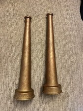 2-Vintage Powhatan B & I Brass Fire Hose Nozzles 12”  1 1/2 picture