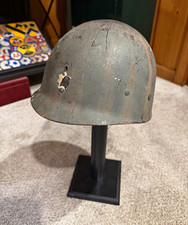 Original Early WWII US Army Westinghouse M1 Helmet Liner Rayon Webbed LtCol Mark picture