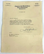 1955 Congress Letterhead Signed J.L. Pilcher US House of Representatives VTG picture