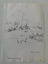 ARCHIVE DU CERAMISTE JACQUES BLIN / RARE DRAWING LE CHEMIN DES ARTS 1986 (87) picture