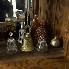 Lot of Assorted Collectible Decorative Bells - Glass, Ceramic & Metal, Mixed picture