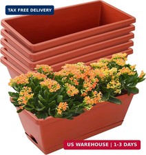 CHUKEMAOYI Window Box Planter, 7 Pack Plastic Vegetable Flower Planters Boxes 17 picture