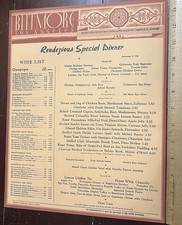 Dec 22, 1953 Menu Biltmore Los Angeles Rendezvous Special Dinner picture
