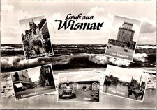 Greetings Wismar Germany Featuring Harbor Market Stamp Real Photo RPPC Postcard picture