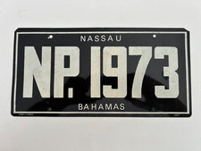 1973 Nassau Bahamas Souvenir License Plate Metal Made in Nassau picture