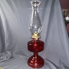 Red Glass Scroll Pattern Oil Lamp Lantern Design 17