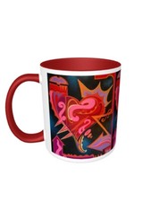 Red Heart Cup - Double Sided - Original Designed Art - Gloss finish picture